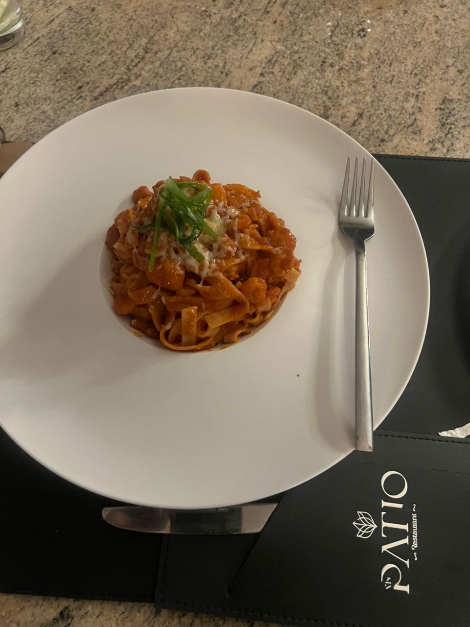 Shrimp Tomato Tagliatelle past